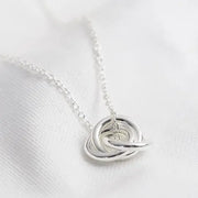 Lisa Angel Triple Linked Ring Pendant Necklace in Silver