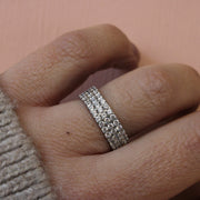 Triple Row Diamond Eternity Dress Ring
