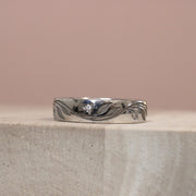 Wide Blossoming Floral Engraved Ring