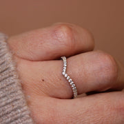 Diamond Chevron Shaped Wedding Eternity  Band