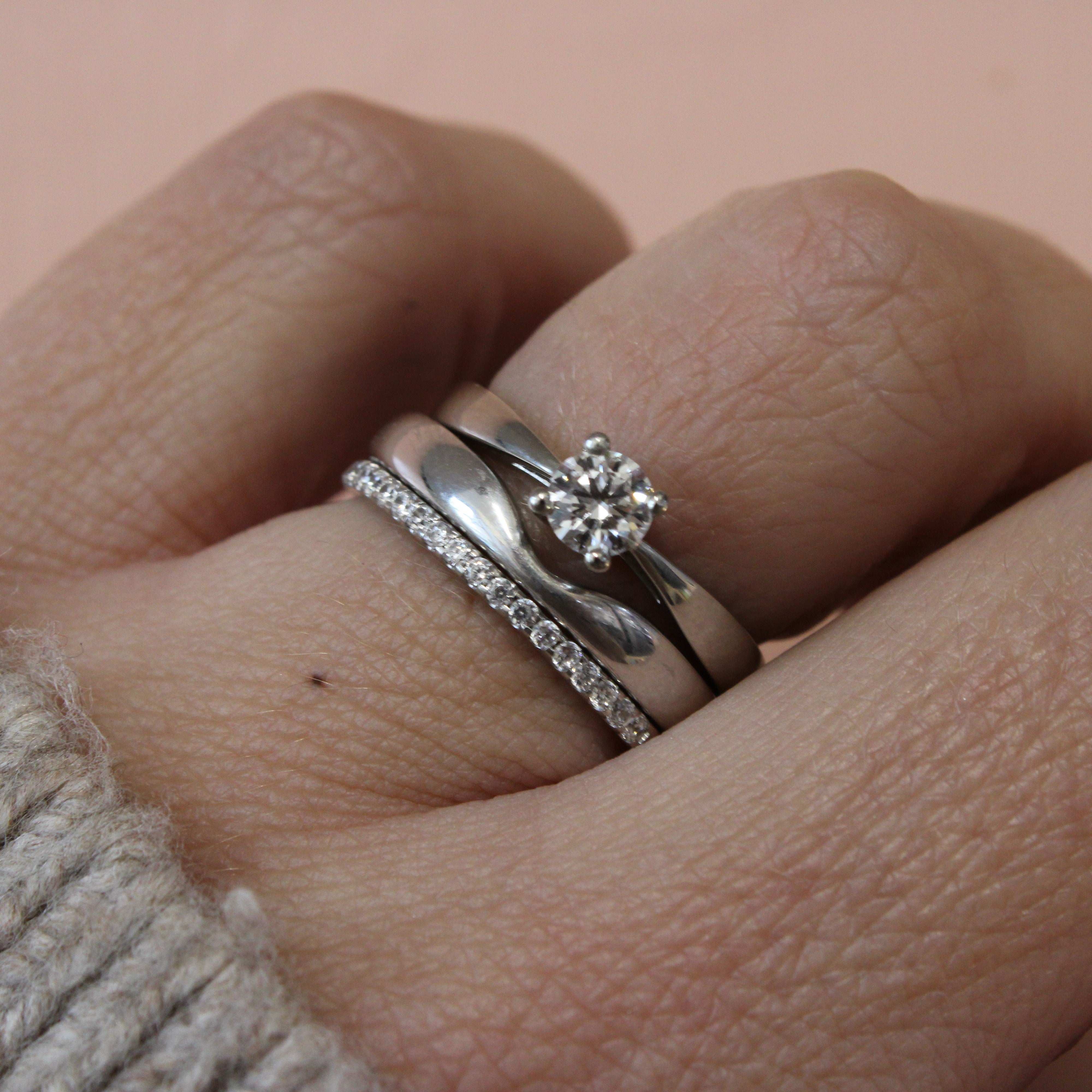 Nesting Wedding Ring Or Offset Curve Wedding Ring