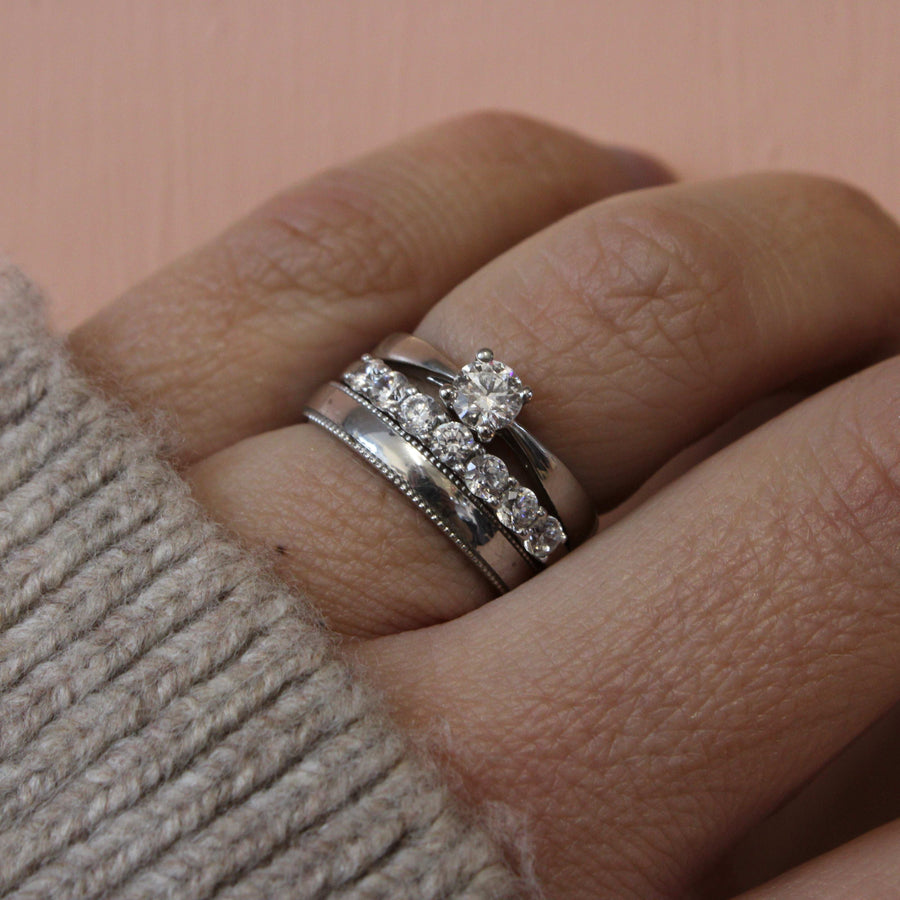 Millgrain Edge Flat Wedding Ring