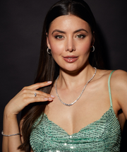 Diamonfire Graduated Zirconia Tennis Necklace