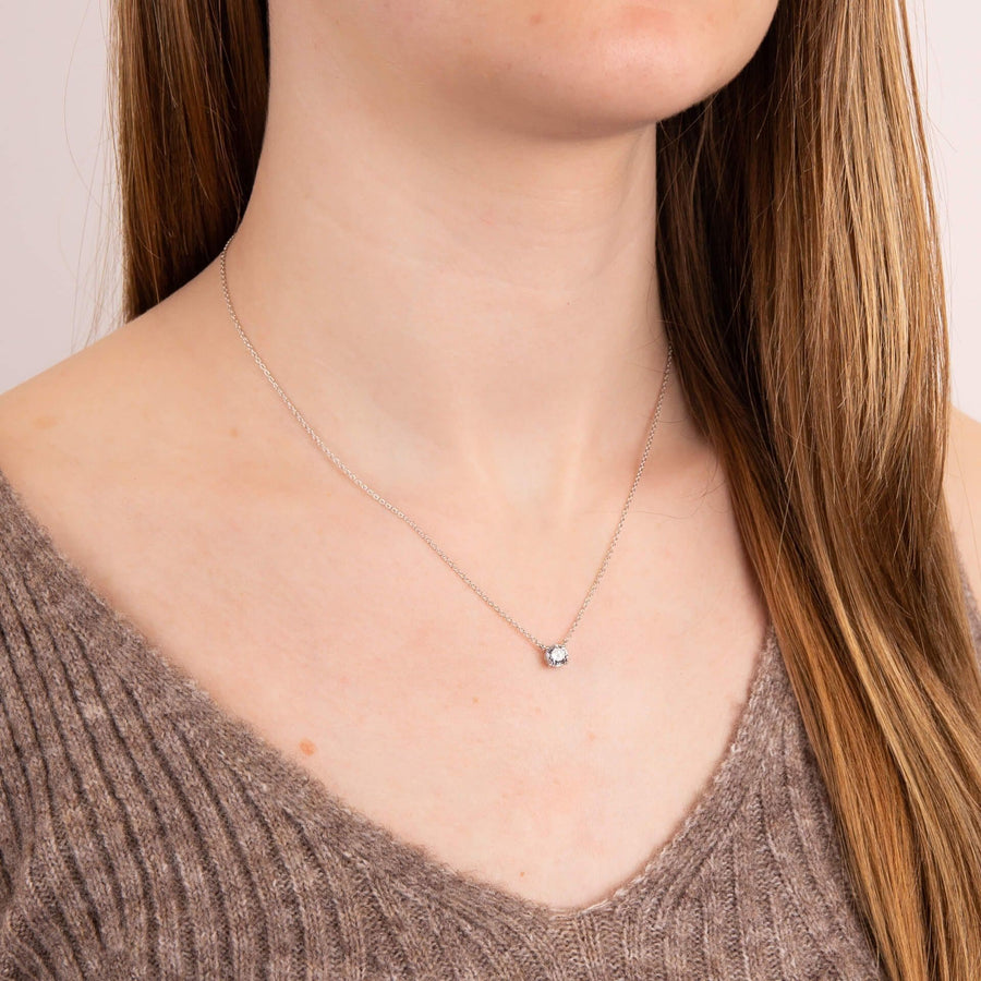 Diamonfire Four Claw Solitaire Floating Necklace