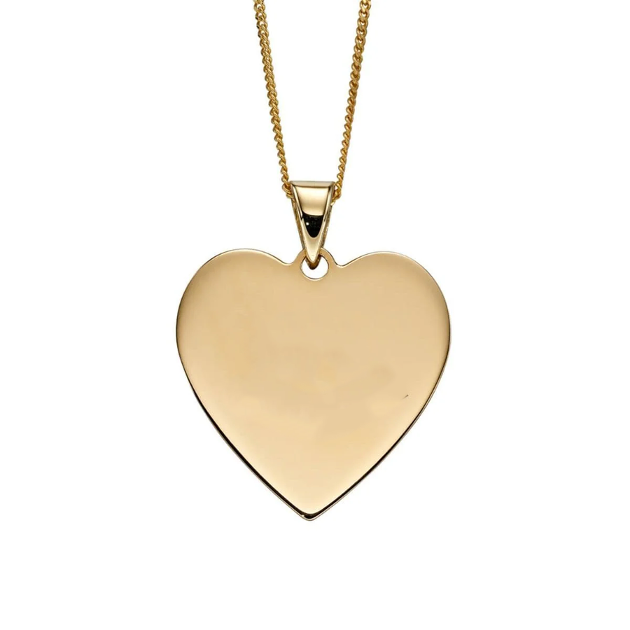 Heart Engravable Tag Pendant In 9ct Gold