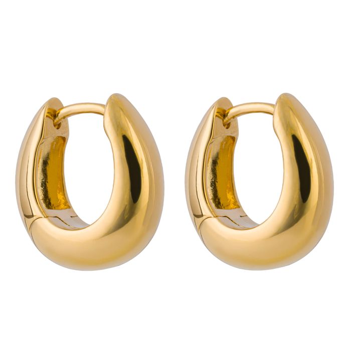 Gold Plated Rounded Huggie Hoop Earrings