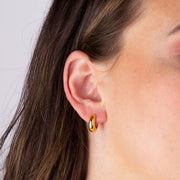 Gold Plated Rounded Huggie Hoop Earrings