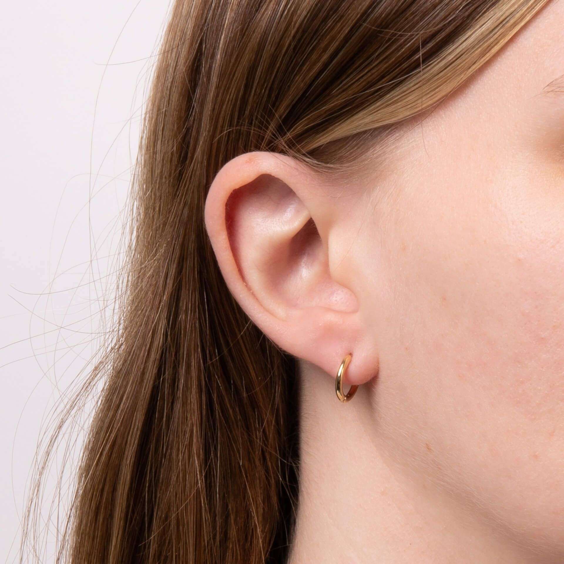 Gold Plated Plain Hoop Earrings