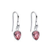 Light Rose Pear Shape Crystal Drop Earrings