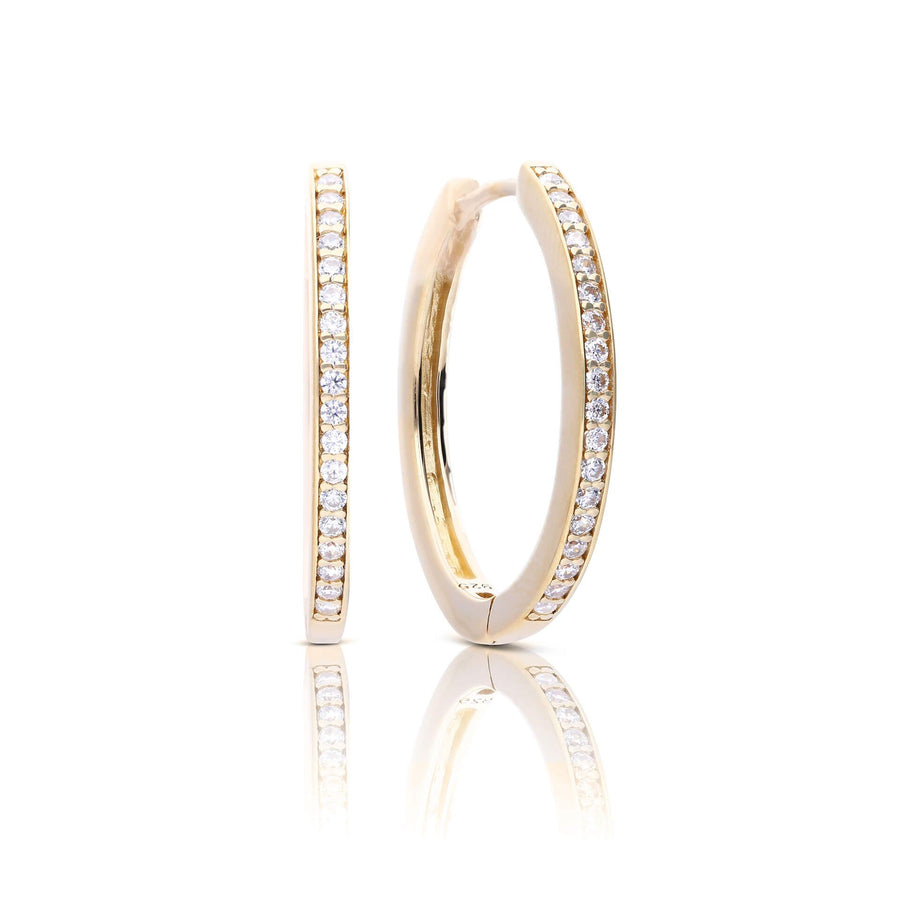 Gold Plated Diamonfire Classic Creole Zirconia Hoop Earrings