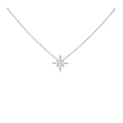 CZ Starburst Slider Necklace in Silver or Gold