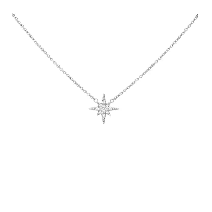 CZ Starburst Slider Necklace in Silver or Gold