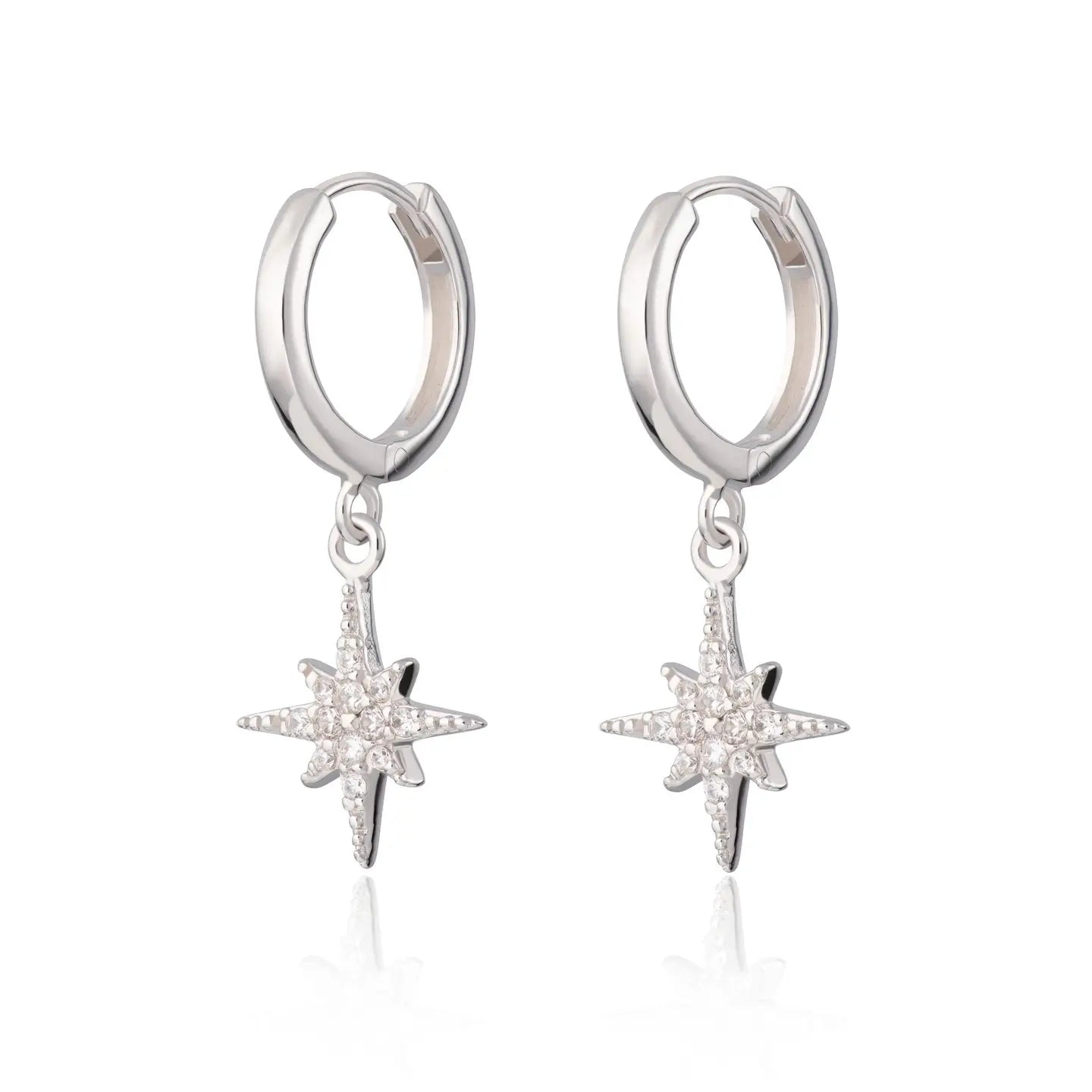 Scream Pretty Silver Starburst Hoop Earrings
