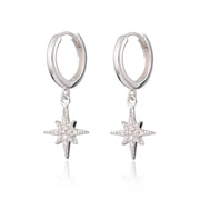 Scream Pretty Silver Starburst Hoop Earrings