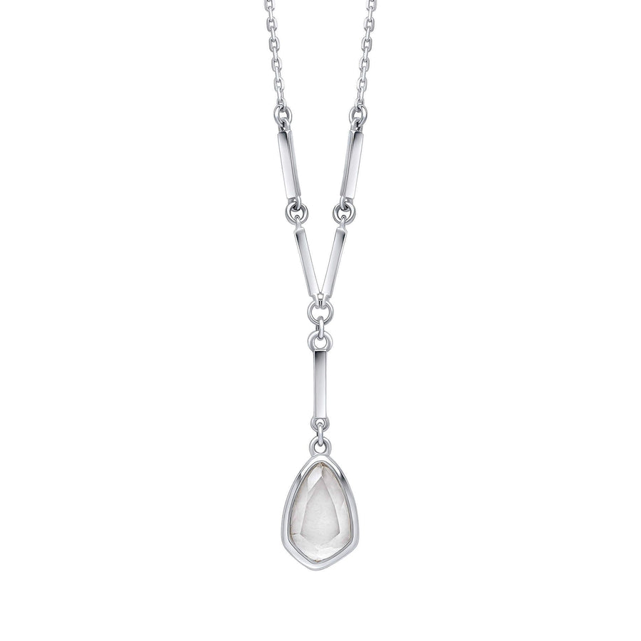 Fiorelli Sliced White Quartz Lariat Necklace
