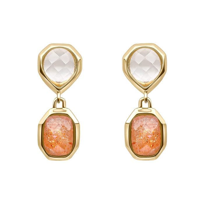 Fiorelli Sunstone And Quartz Drop Earrings