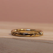 Gold Floral Engraved Wedding Ring