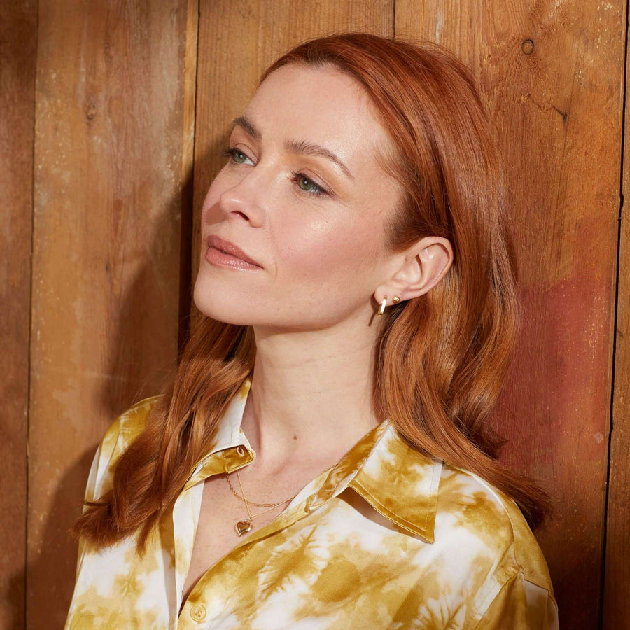 Heart Ripple Texture Pendant in 9ct Gold with choice of chain