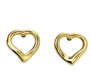 Sterling Silver Open Heart Stud Earrings