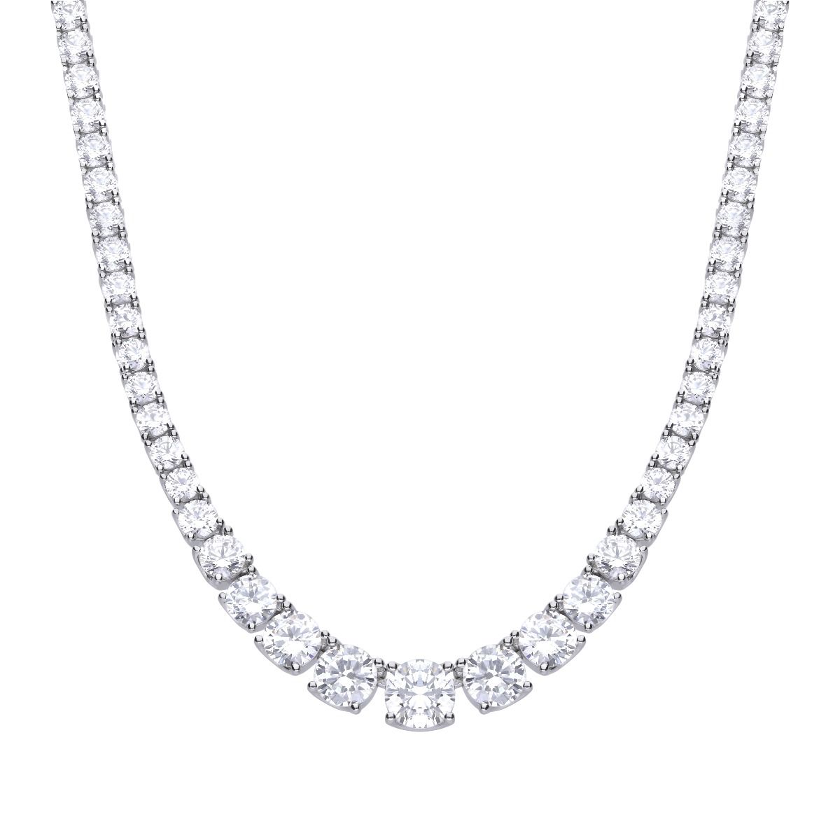 Diamonfire Graduated Zirconia Tennis Necklace
