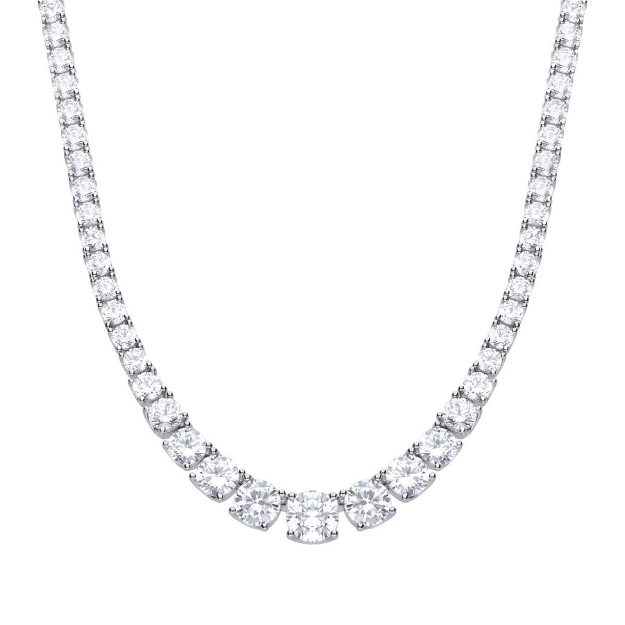 Diamonfire Graduated Zirconia Tennis Necklace
