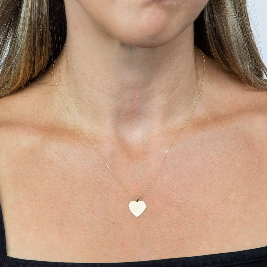 Heart Engravable Tag Pendant In 9ct Gold
