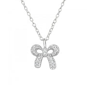Dainty Silver Bow Necklace
