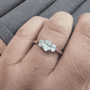 Lab Grown Diamond Trilogy With Oval Stones Engagement Ring