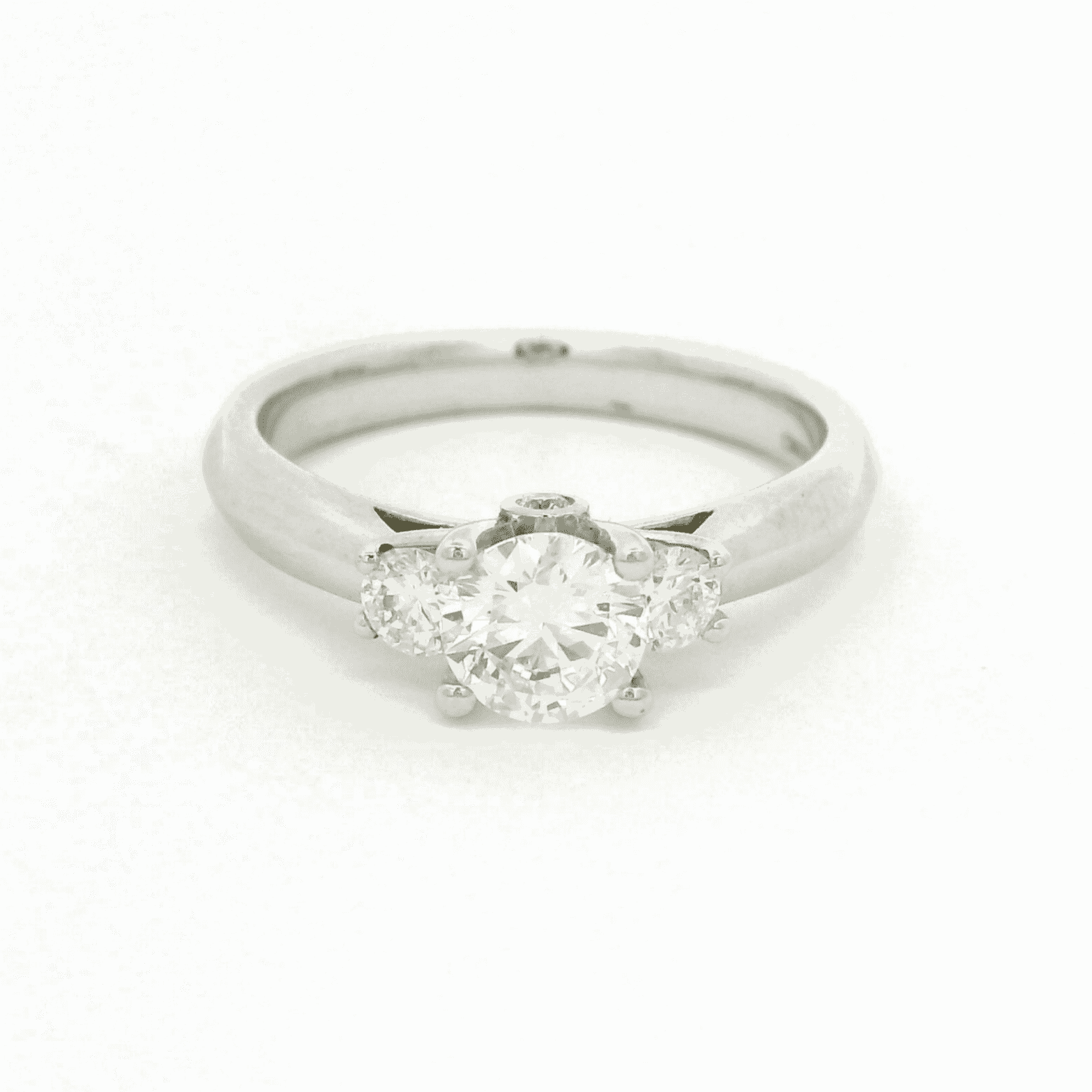 Lab Grown Diamond Trilogy With Round Stones Engagement Ring
