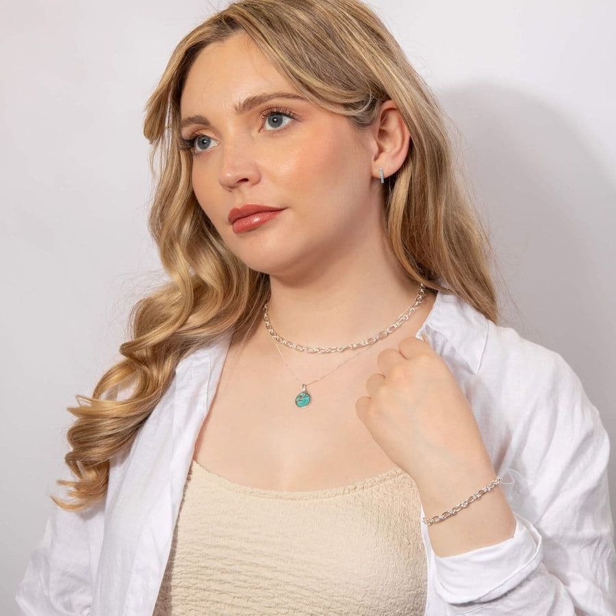 Long Link Chain Necklace With Personalised Tag