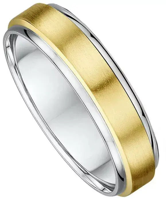 Men's Two Tone Gold  Wedding Ring With Celtic Design