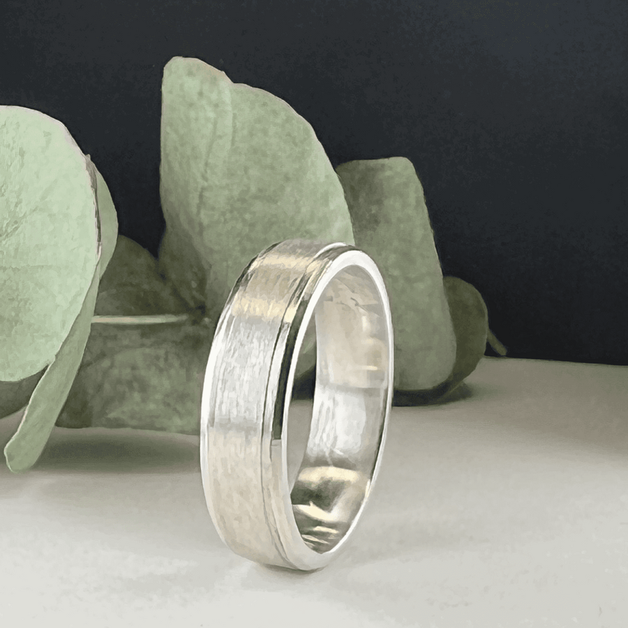 Men's High Polish Wedding Ring Flat Band