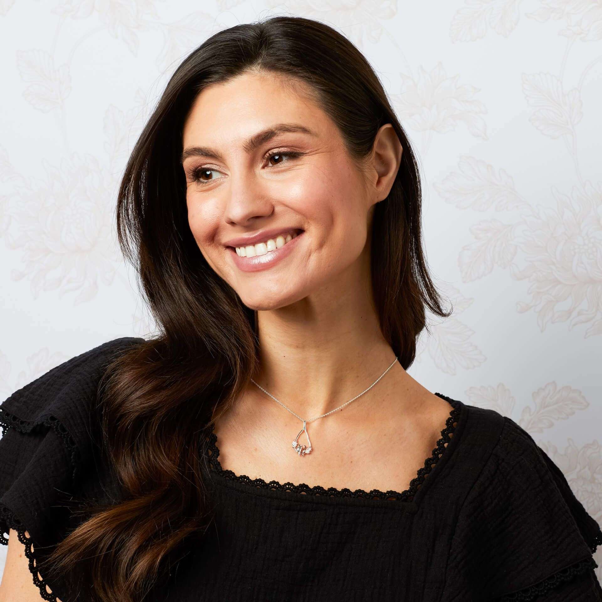 Laura Ashley Talon Stripe Love Birds Necklace