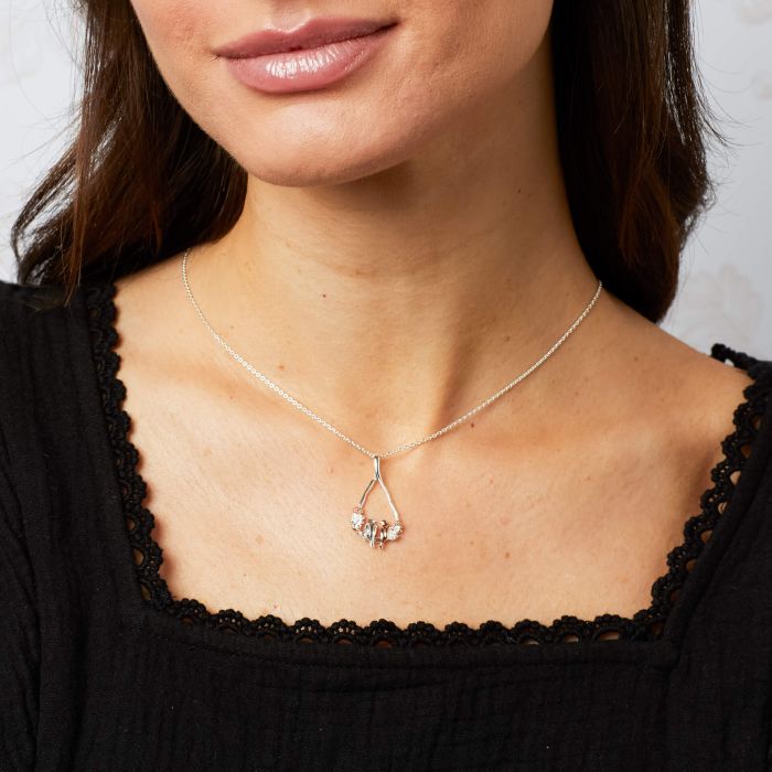 Laura Ashley Talon Stripe Love Birds Necklace