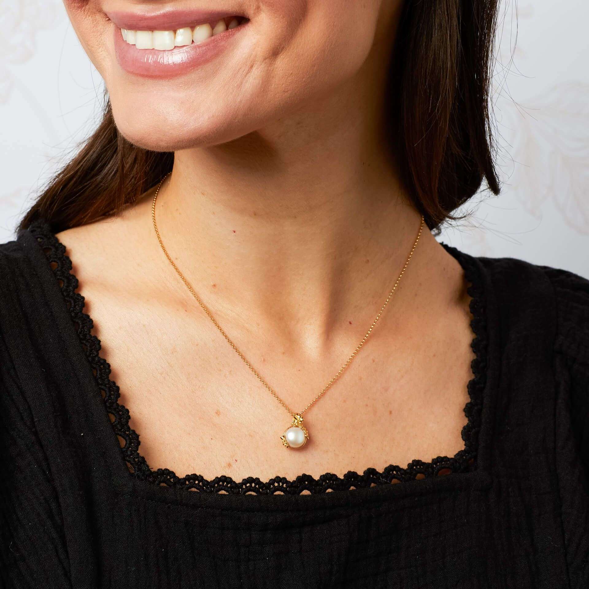 Laura Ashley Ickleford Tulips Freshwater Pearl Necklace