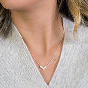 Sterling Silver White Opal Wishbone Necklace