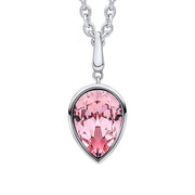Light Rose Pear Shape Crystal Pendant