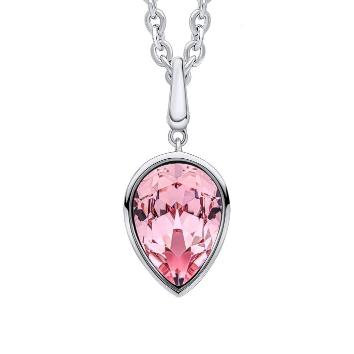 Light Rose Pear Shape Crystal Pendant