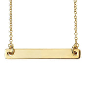 Personalised Gold Plated Bar Necklace Sterling Silver Free Engraving Wont Tarnish
