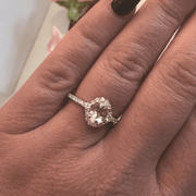 Platinum And Diamond Pink Morganite Engagement Ring