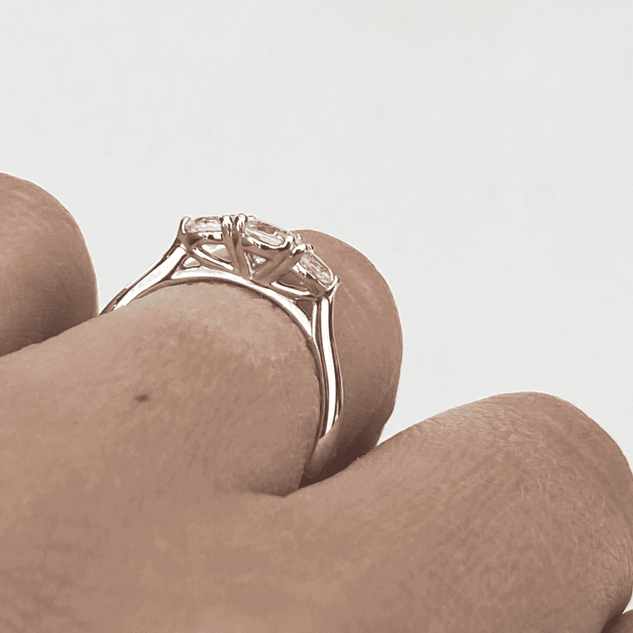 Platinum And Diamond Trilogy Engagement Ring With 3 Claw Shoulders