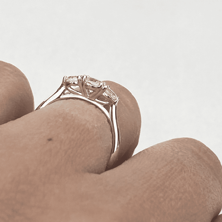Platinum And Diamond Trilogy Engagement Ring With 3 Claw Shoulders