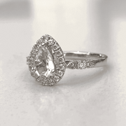 Platinum Pear Cut Halo Engagement Ring