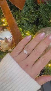 Lab Grown Diamond Trilogy With Oval Stones Engagement Ring