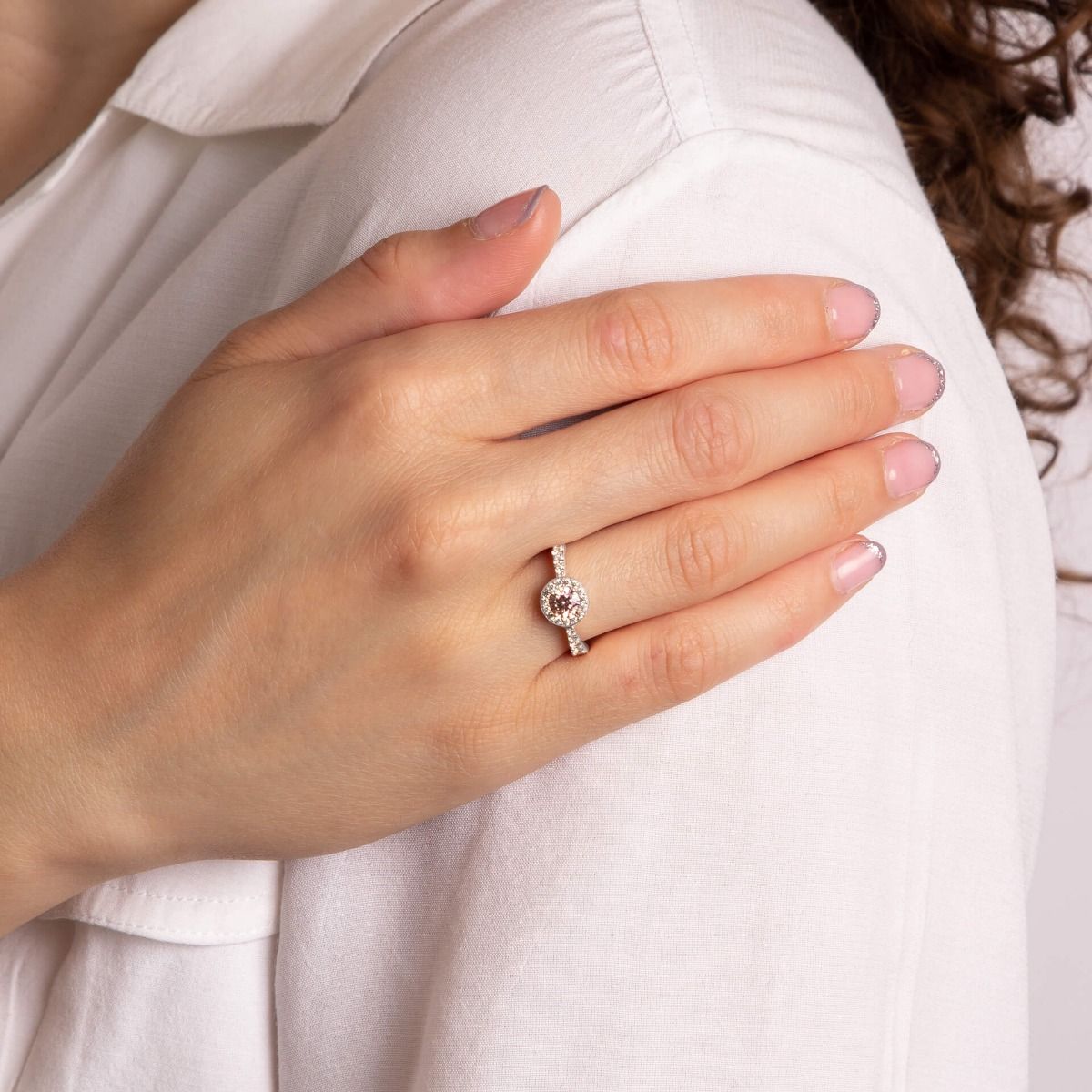 Pink Diamonfire Pastel Pave Set Ring