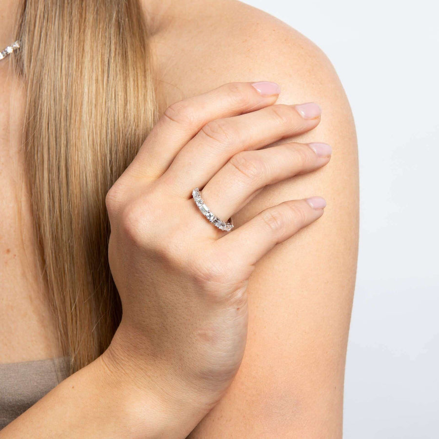 Diamonfire Baguette and Round Zirconia Ring