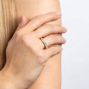 Gold Plated Diamonfire Baguette and Round Zirconia Ring