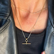 Scream Pretty x Kelly Springham Gold T-Bar Necklace with Snake Chain