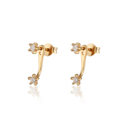 Scream Pretty Gold Sparkling Star Ear Jacket Stud Earrings