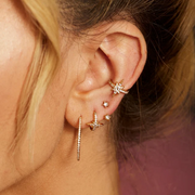 Scream Pretty Gold Sparkling Star Ear Jacket Stud Earrings